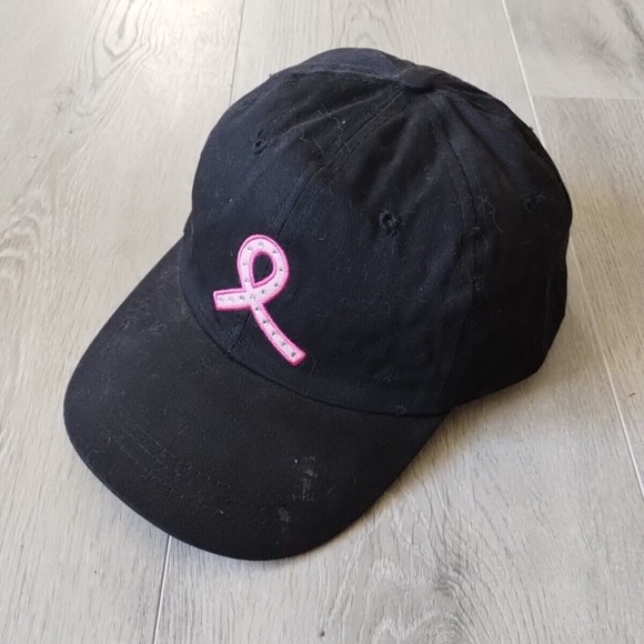 Walgreens Pink Promise Hat Baseball Cap Breast Cancer Cure Black Adjustable OSFM - Picture 1 of 12